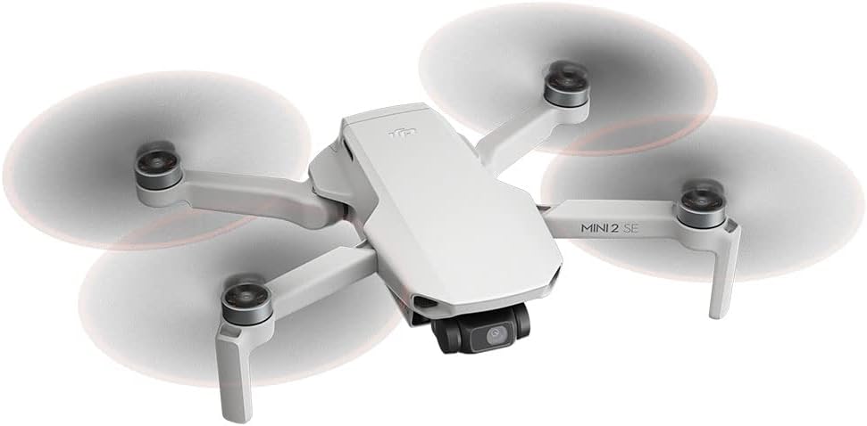Drone DJI Mini 2 SE com as hélices ligadas