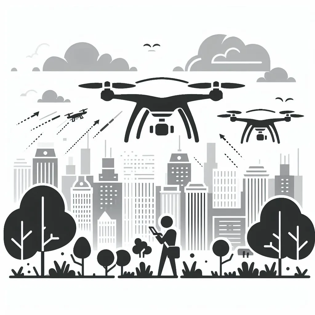 Homem pilotando o drone com maior alcance em um parque