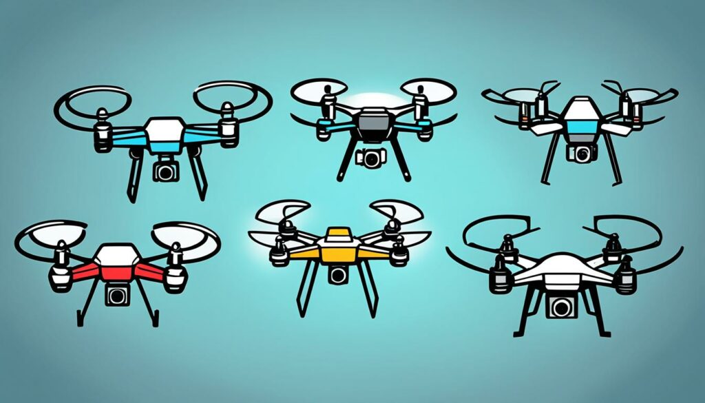 Vários drones juntos